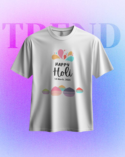 Classic Crew T-Shirt - Happy Holi Edition | Happy Holi 2025 Print