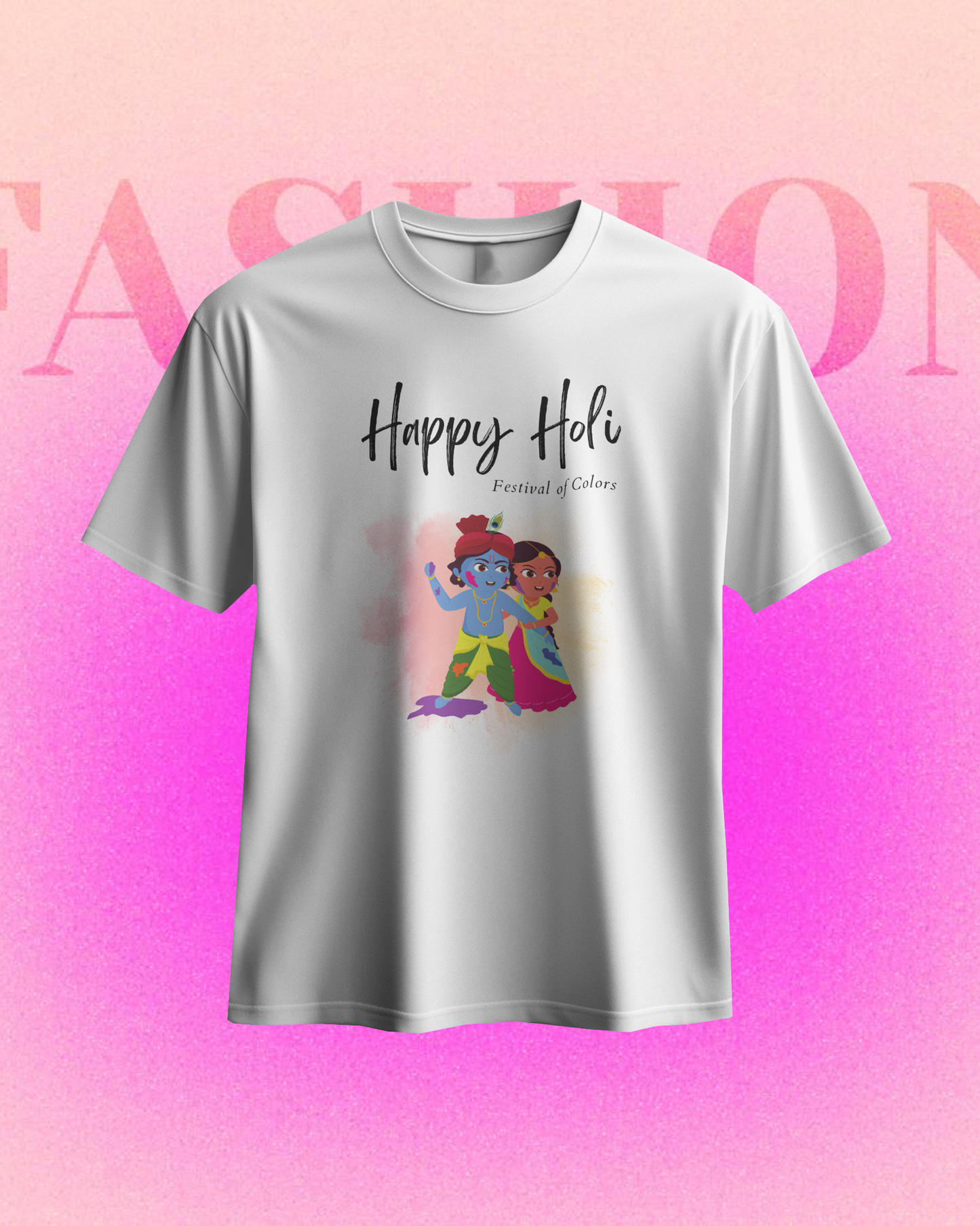 Classic Crew T-Shirt - Happy Holi Edition | Little Krishna Print