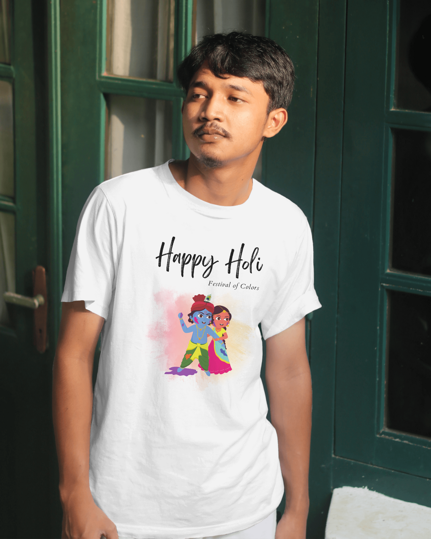 Classic Crew T-Shirt - Happy Holi Edition | Little Krishna Print