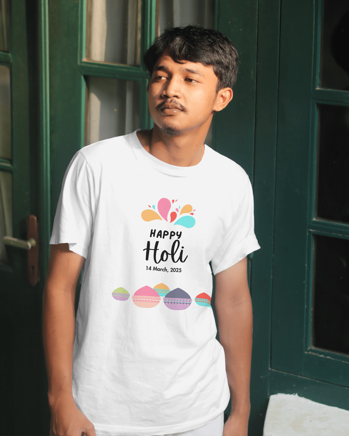 Classic Crew T-Shirt - Happy Holi Edition | Happy Holi 2025 Print